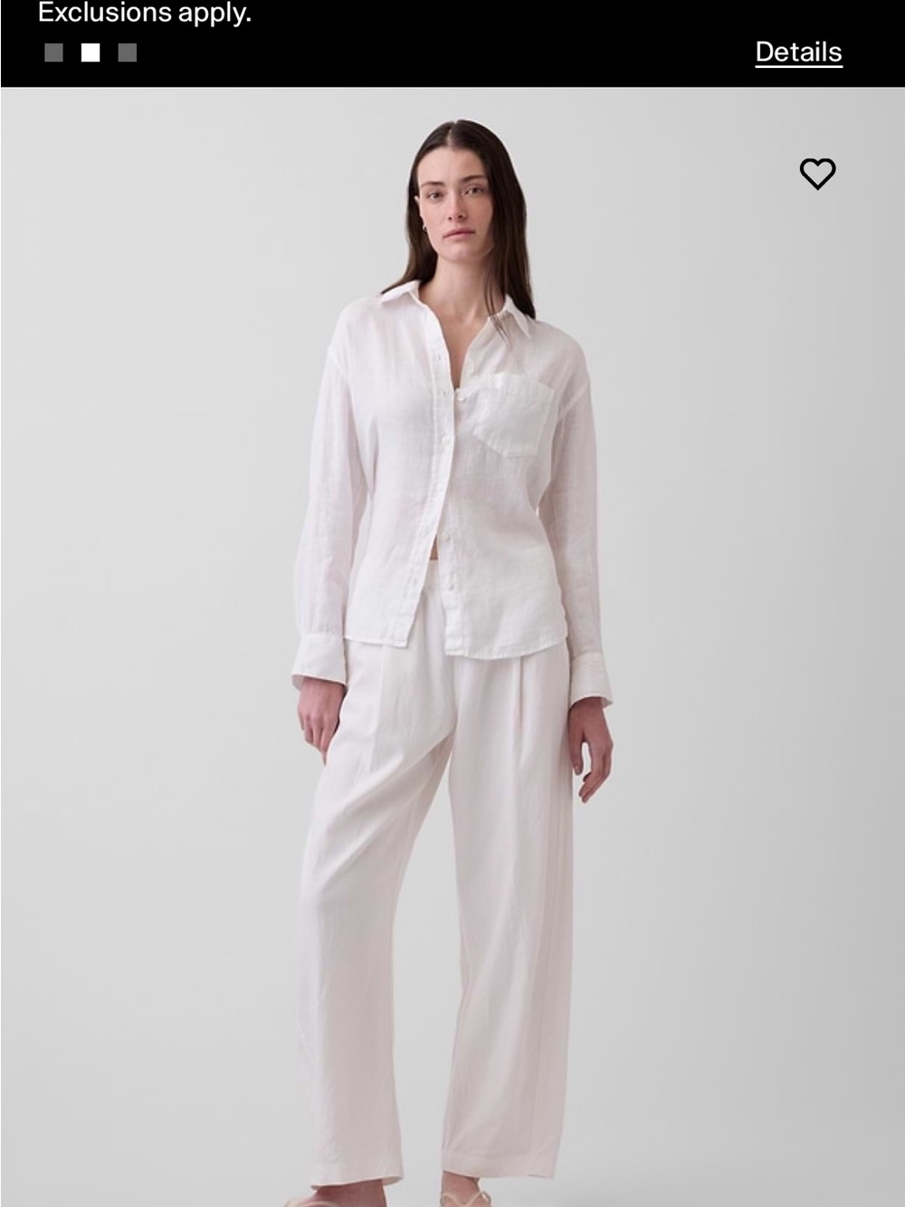 GAP White Wide-Leg Women's Pants
